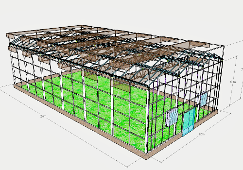 玻璃连栋温室大棚结构图设计